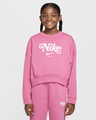 Nike fleece colorblocked cropped sweatshirt best sale